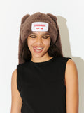 LOVERBOY BY CHARLES JEFFREY FLUFFY CHUNKY RABBIT BEANIE BROWN