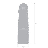 6" Ribbed Realistic Penis Enhancing Sleeve Extension by Blue Line