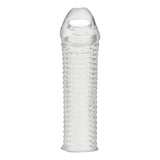6.5" Clear Textured Penis Enhancing Sleeve Extension by Blue Line