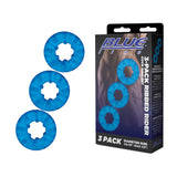 3-Pack Ribbed Rider Cock Ring Set by Blue Line