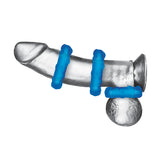 3-Pack Ribbed Rider Cock Ring Set by Blue Line