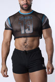 CELLBLOCK 13 Chain Reaction Mesh Crop Top - Blue