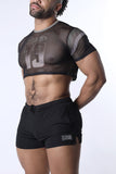 CELLBLOCK 13 Chain Reaction Mesh Crop Top - Gray