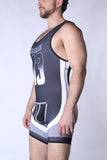CELLBLOCK 13 Chain Reaction Singlet Jock - Gray