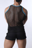 CELLBLOCK 13 Chain Reaction Mesh Tank Top - Blue