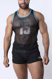 CELLBLOCK 13 Chain Reaction Mesh Tank Top - Blue