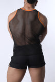 CELLBLOCK 13 Chain Reaction Mesh Tank Top - Orange