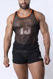 CELLBLOCK 13 Chain Reaction Mesh Tank Top - Orange