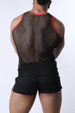 CELLBLOCK 13 Chain Reaction Mesh Tank Top - Red