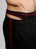 HEAVY RIB THONG BLACK RED BY EDDIE