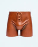 Enhanced Short In Brown Leather by Thomas Finney