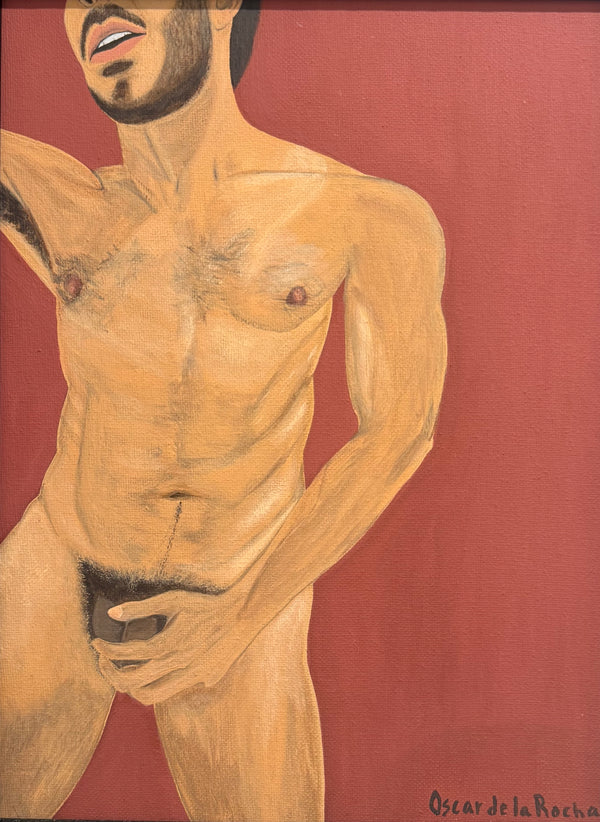 Oscar De La Rocha, Figure Against Red, 2024