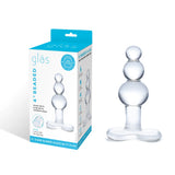 Gläs 4" Beaded Glass Butt Plug with Tapered Base