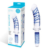 Gläs 11" Realistic Double Ended Glass Dildo with handle