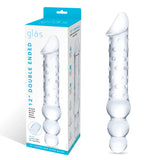 Gläs 12" Double Ended Glass Dildo with Anal Beads