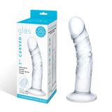 Gläs 7" Curved Realistic Glass Dildo With Veins