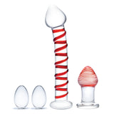 Gläs 4PC Mr. Swirly Set with Glass Kegal balls and 3.25" buttplug