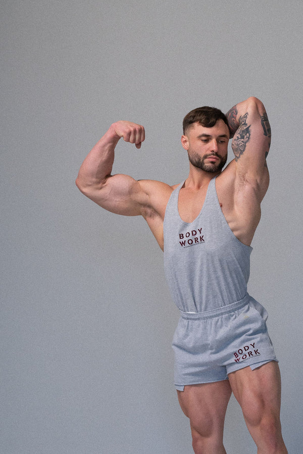 GYMNASIUM THE BODY WORK STRINGER TANK LIGHT HEATHER GREY