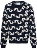 Henrik Vibskov SHRIMPY HORSE KNIT JUMPER - GREY BLACK HORSES