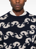 Henrik Vibskov SHRIMPY HORSE KNIT JUMPER - GREY BLACK HORSES