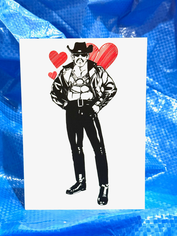 Bill Ward Drum Greeting Card: Cowboy V-Day