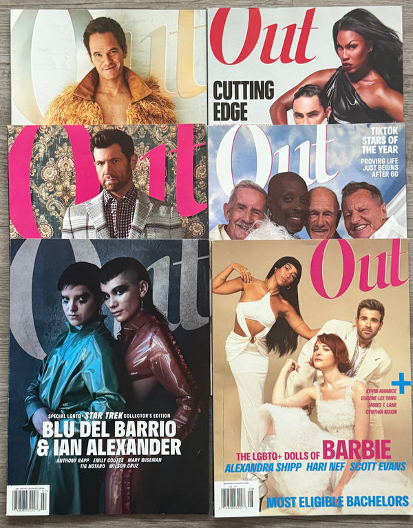 OUT MAGAZINE BUNDLE OF 6 ISSUES 2020-2023