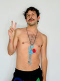 Walter Van Beirendonck Peace Alien Necklace in Blue