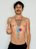 Walter Van Beirendonck Peace Alien Necklace in Blue