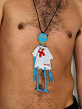 Walter Van Beirendonck Alien Friend + T Necklace in Blue