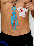 Walter Van Beirendonck Alien Friend + T Necklace in Blue