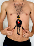 Walter Van Beirendonck Alien Friend + T Necklace in black