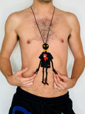Walter Van Beirendonck Alien Friend + T Necklace in black