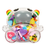 KIDROBOT X NOH8 "ALL <3 NOH8" 8” RAINBOW CLEAR SHELL DUNNY FILLED WITH HEARTS