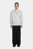 Louis Gabriel Nouchi SWEATSHIRT WITH LACERATION IN COTTON