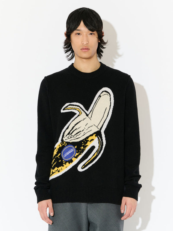 LOVERBOY BY CHARLES JEFFREY GRAPHIC JUMPER in BLACK YELLOW