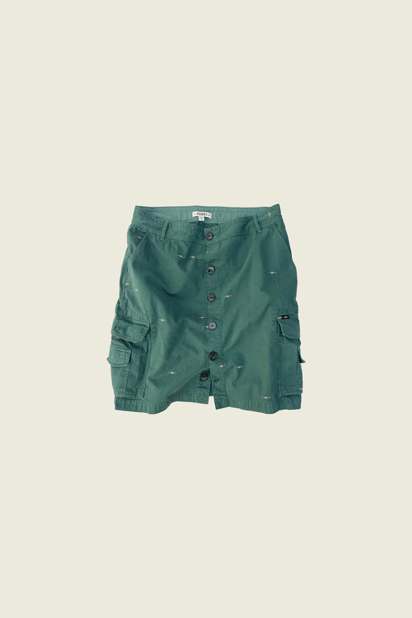 PHIPPS STAR EMBROIDERED CARGO SKIRT GREEN