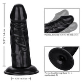 Anal Toys Back End Chubby Suction Cup Base Dildo - Black