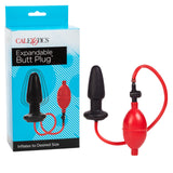 Anal Toys Expandable Butt Plug Black and Red