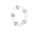 Rings! Metallic Bead Ring Silicone Cock Ring - Clear