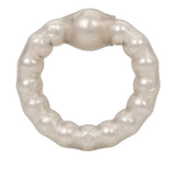 Rings! Pearl Beaded Prolong Silicone Cock Ring - Smoke