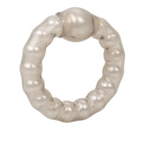 Rings! Pearl Beaded Prolong Silicone Cock Ring - Smoke