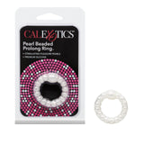 Rings! Pearl Beaded Prolong Silicone Cock Ring - White