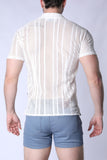 TIMOTEO Sicily Crochet Mesh Shirt - White
