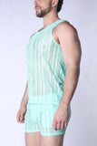 TIMOTEO Sicily Crochet Tank Top - Turquoise