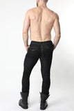 CELLBLOCK 13 SLICK CARPENTER DENIM ZIPPER PANTS - Black
