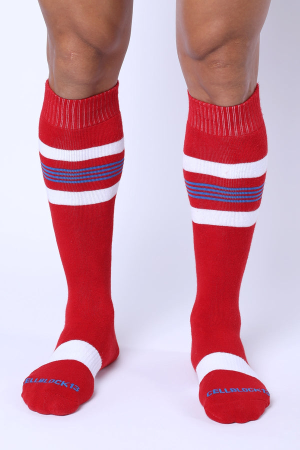 CELLBLOCK 13 Tight End Knee High Socks Red
