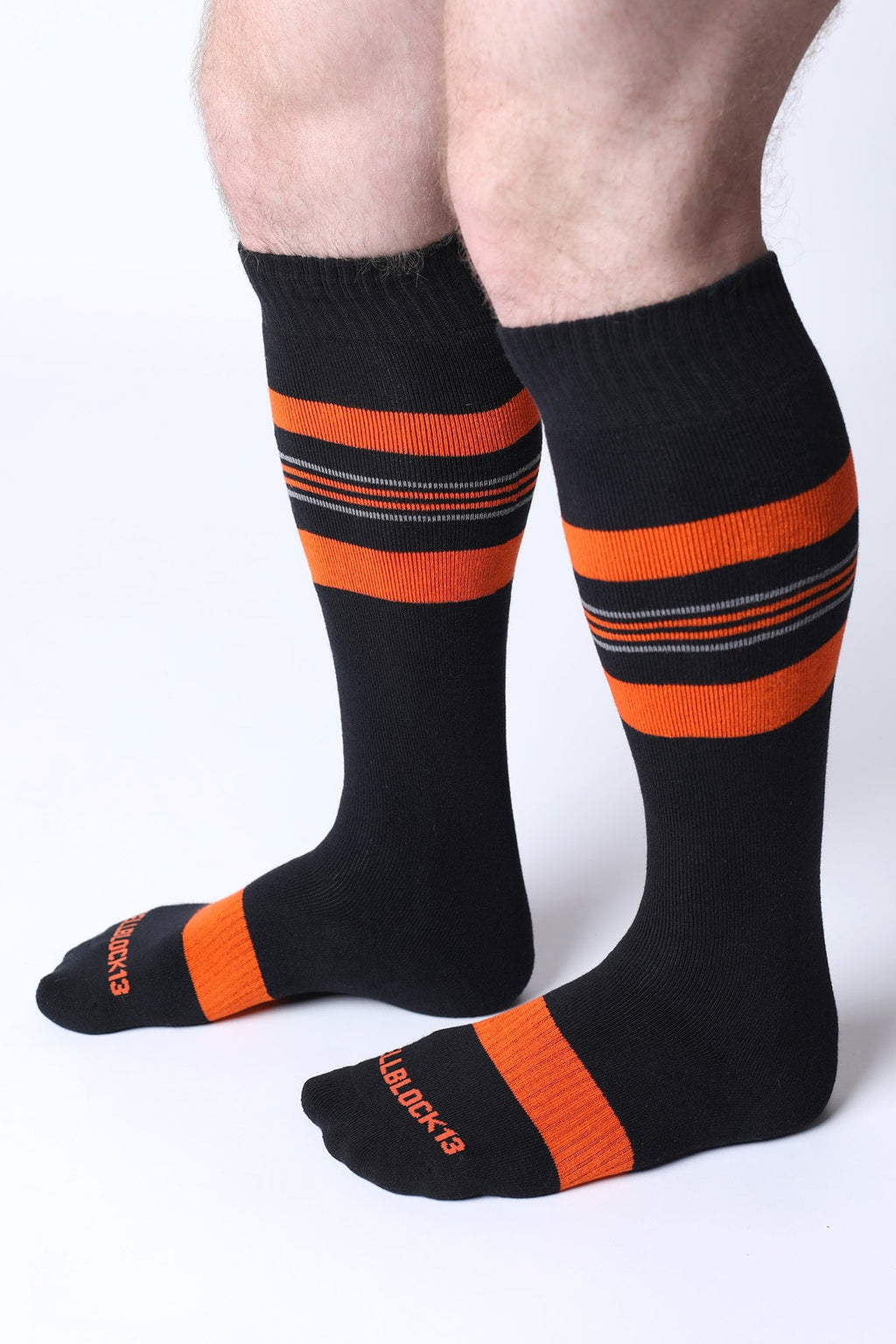 CELLBLOCK 13 Tight End Knee High Shadow Socks - Orange