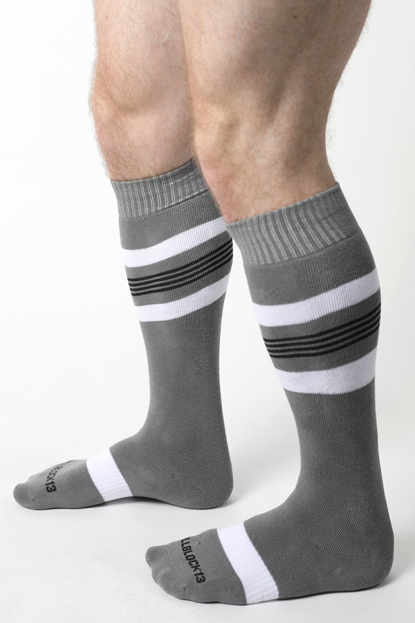 CELLBLOCK 13 Tight End Knee High Socks Gray