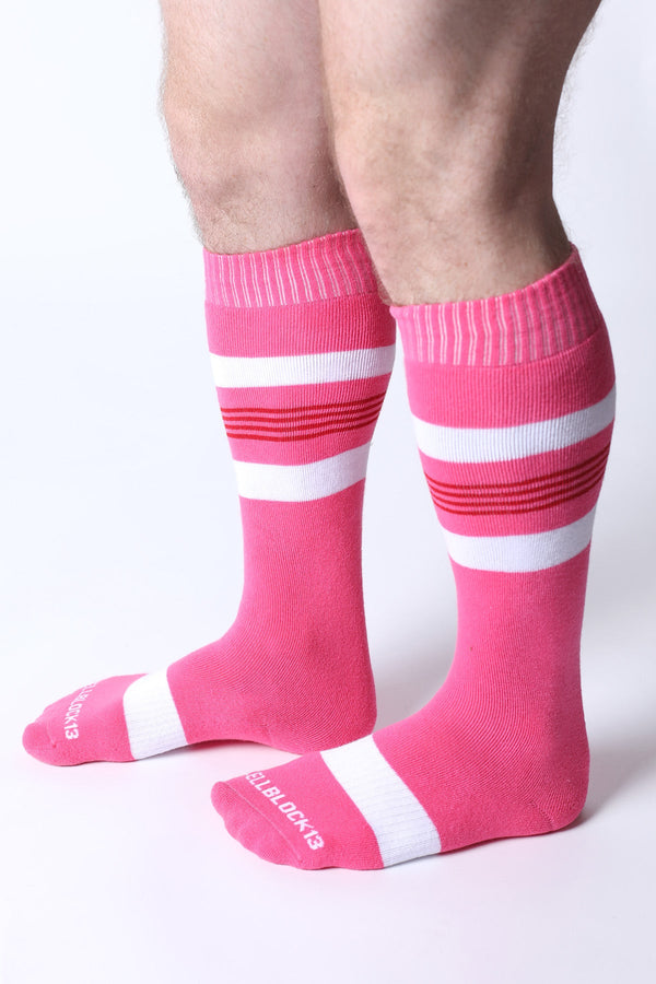 CELLBLOCK 13 Tight End Knee High Socks Light Pink