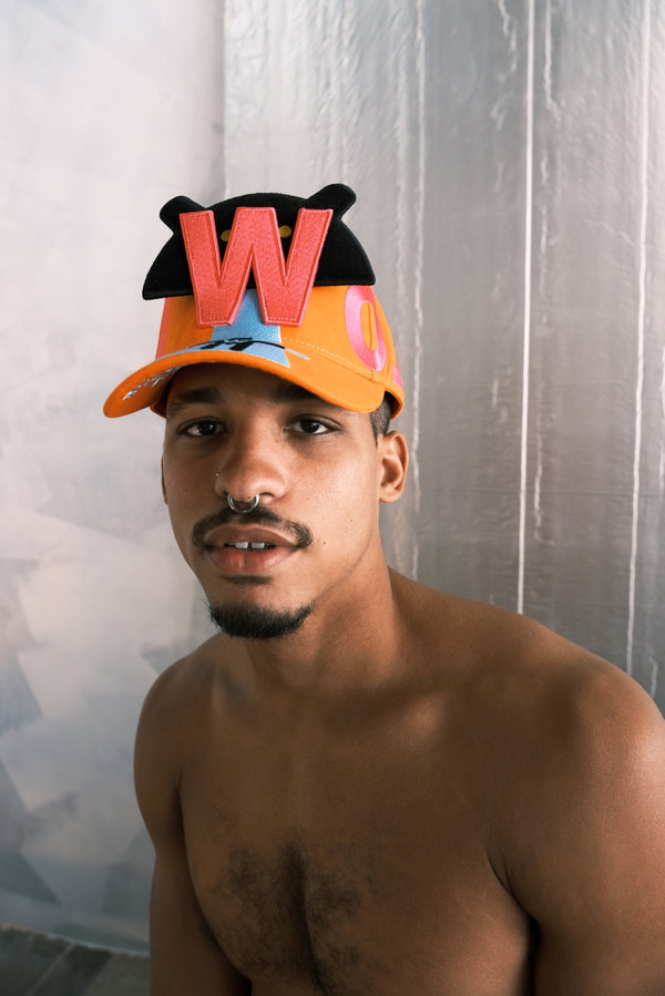 Atomic Cap with Detachable Patch Fluo Orange